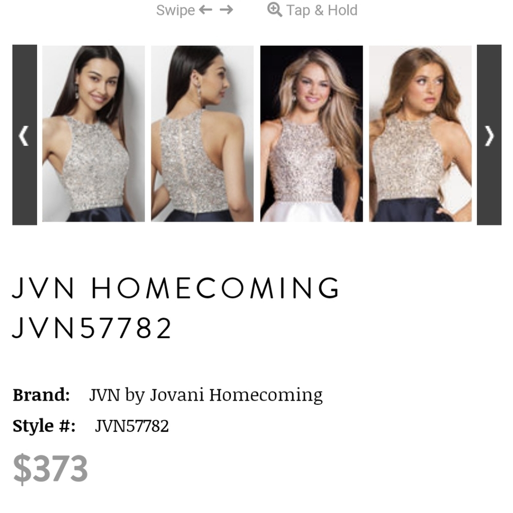 Jovani jvn POCKETS navy short dress 10 cy - Picture 5 of 6